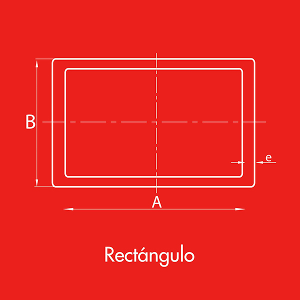 Perfil de Acero Rectangular  100 x 50 x 2,0 mm x 6 m